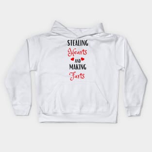 "Stealing Hearts And Making Farts" Kids Hoodie